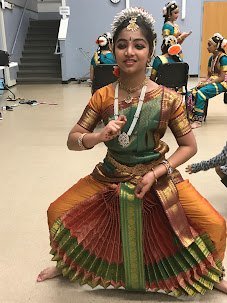Ananya as a young Bharathanatyam dancer